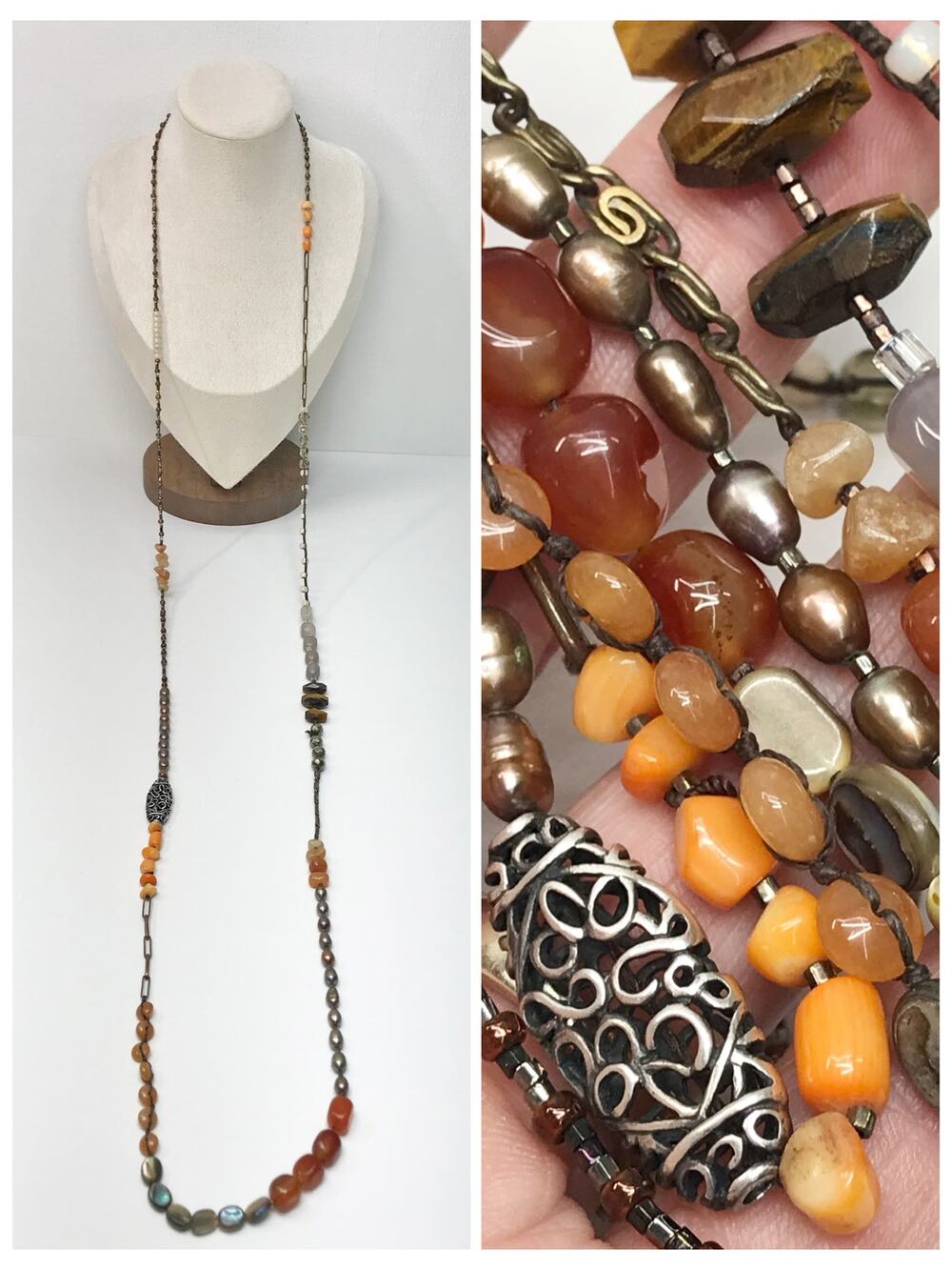 Retired Silpada SPICE BOX Beaded 50" Necklace 2013 Bohemian Collection N2421